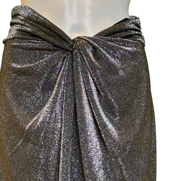 NWT All Saints Black Silver Sami Metallic Skirt - Sz 6 - Picture 5 of 7